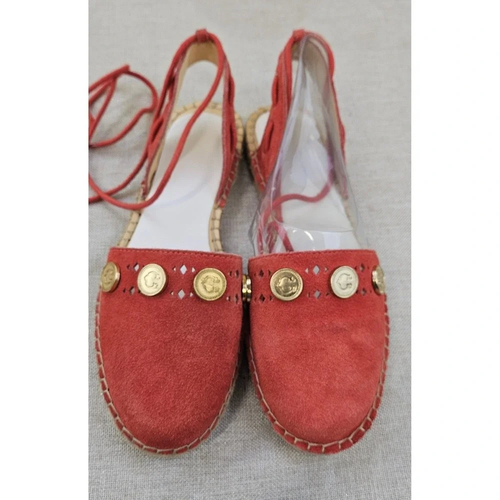 C Wonder Michaela Red Suede Espadrille‎ Sandal Ankle Tie MICHAELA DIAQ Womens 6M